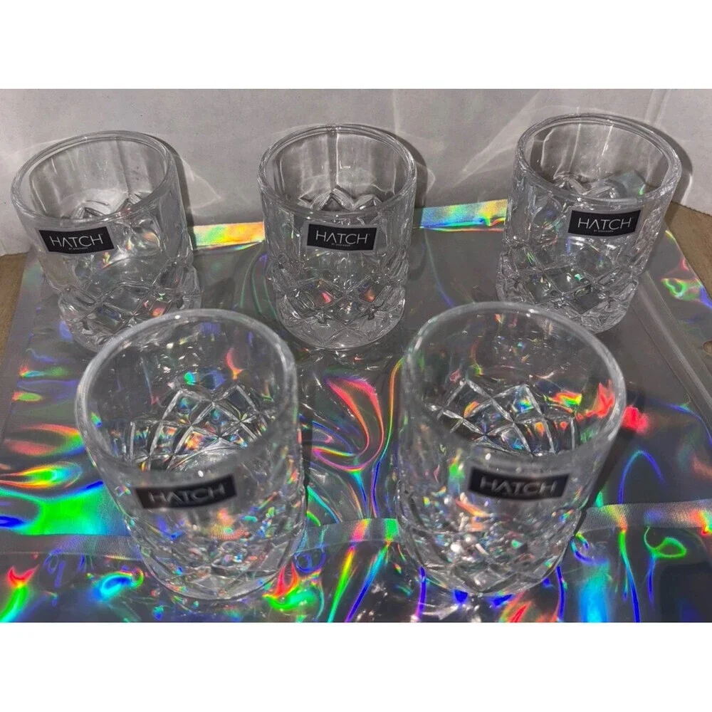 New Hatch Crystal shot glasses set of 5 2.5oz  Shannon by Godinger